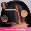 Upgrade Pre Cut Bouncy Water Wave Bob 6X5/13x4 HD Lace Glueless Wear Go Closure Wig With Pre-plucked Edges