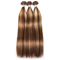 P4/27 Highlight Human Hair 3Bundles With Transaprent Lace Frontal 30 inch Hair Bundles With Frontal Preplucked With Baby Hair