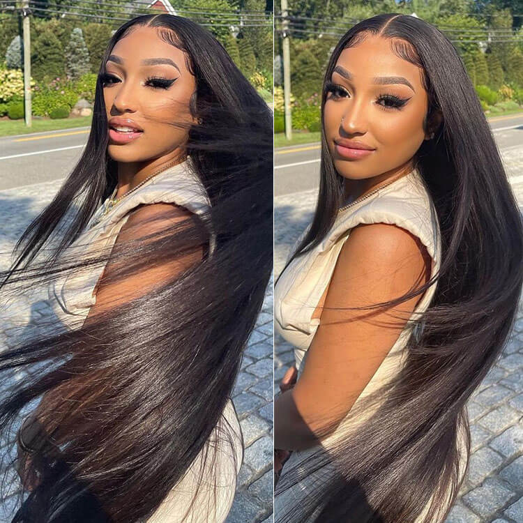 Upgrade 13x4 Crystal Hd Lace Front Human Hair Wigs Straight Hair HD Invisible Lace Wigs