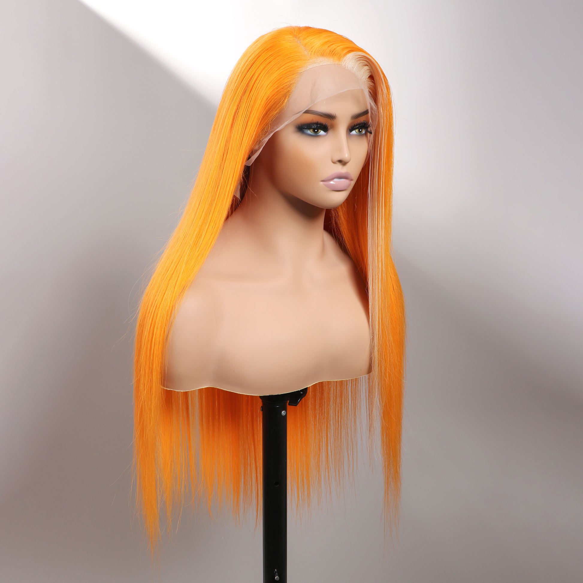 210% Density New Gradient Long Straight Hair Highlights 613 With Ginger Orange Colored Wigs