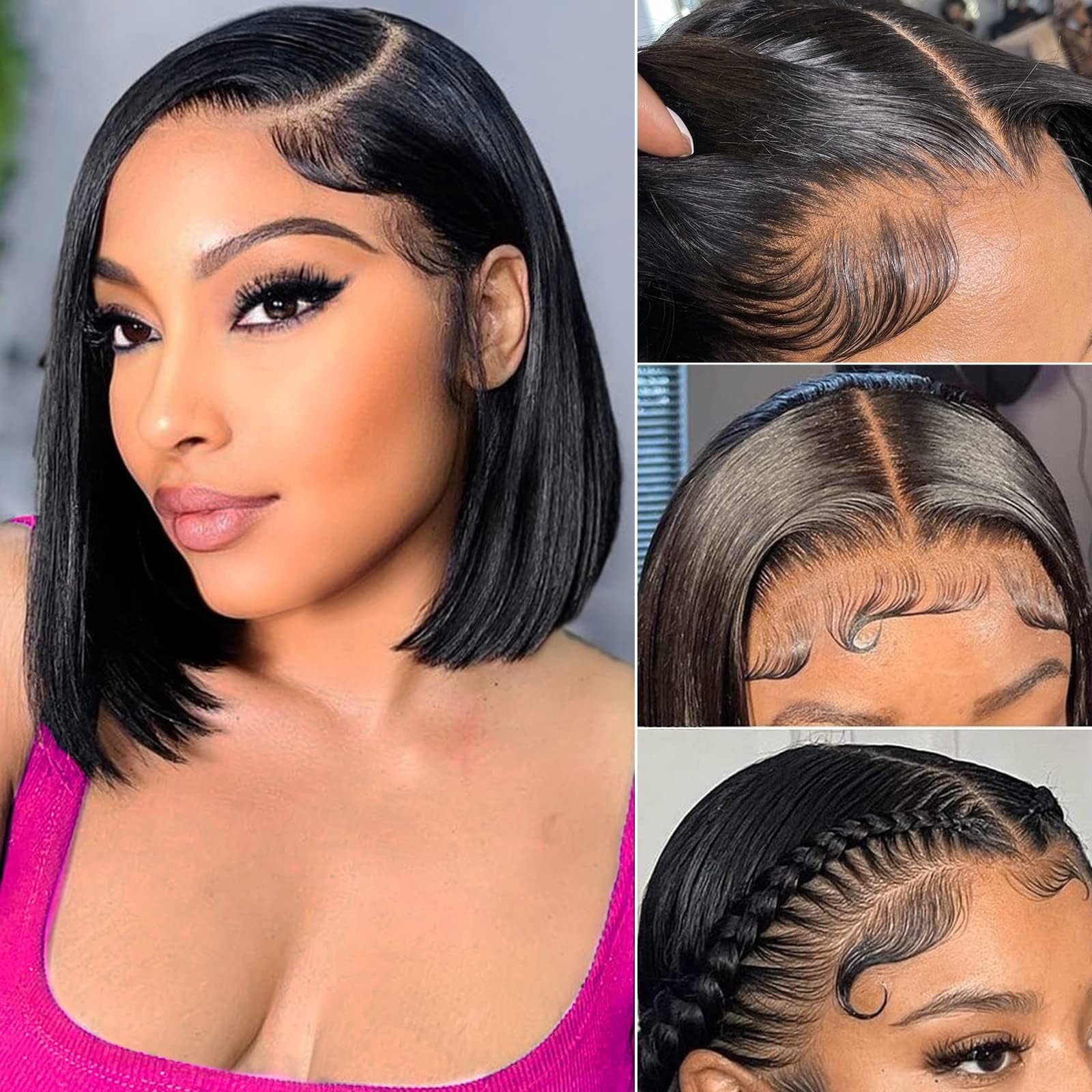 Short Bob Transparent Hd 13x4 Bob Wigs Straight Lace Frontal Wig