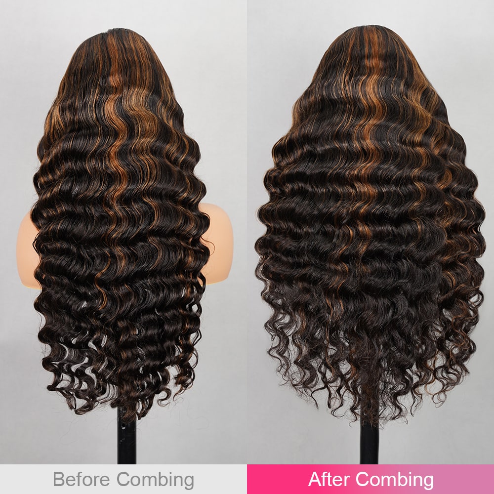Pre Cut Lace | Glueless Lace Wigs Pre Plucked Closure Wig with Natural Hairline Loose Deep Curly Human Hair Wear And Go Wig