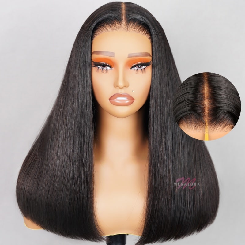 (Super Deal)Megalook Salon-Quality Luxurious Glueless 6X5 HD Lace Wig Silky Straight Highlight Balayage /Chestnut Brown Colored Double Drawn Wig{Special Discount On CheckOut!}