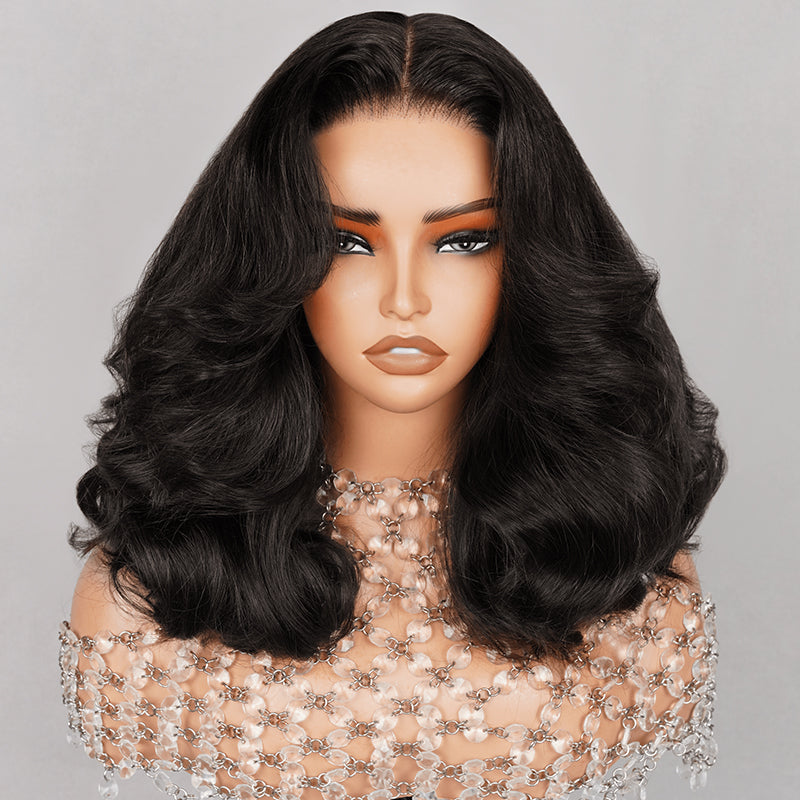 {Super Sale} Megalook Limited Design #4 Chocolate Brown Pre Cut Glueless 5x6 Lace Closure Bob Wig