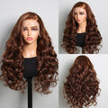 (Super Sale) Megalook 13x4 5x5 6x5 Pre Cut Transparent Chocolate Lace Closure Wigs #4 Dark Brown Color Human Hair Wigs