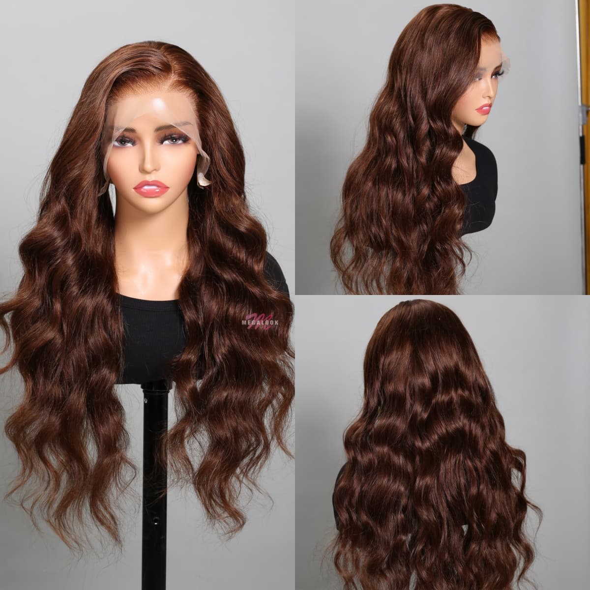 Pre Cut Lace | #4 Dark Brown Colored 13X4 6X5 Body Wave Chocolate Straight HD Lace Frontal Wigs