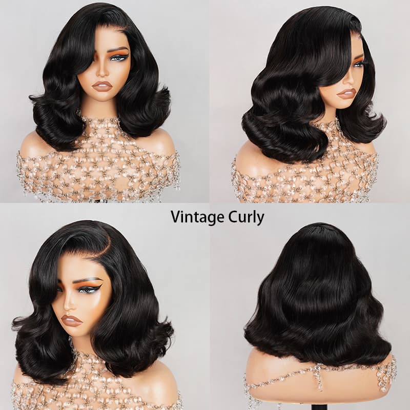 {Super Sale} Megalook Limited Design #4 Chocolate Brown Pre Cut Glueless 5x6 Lace Closure Bob Wig
