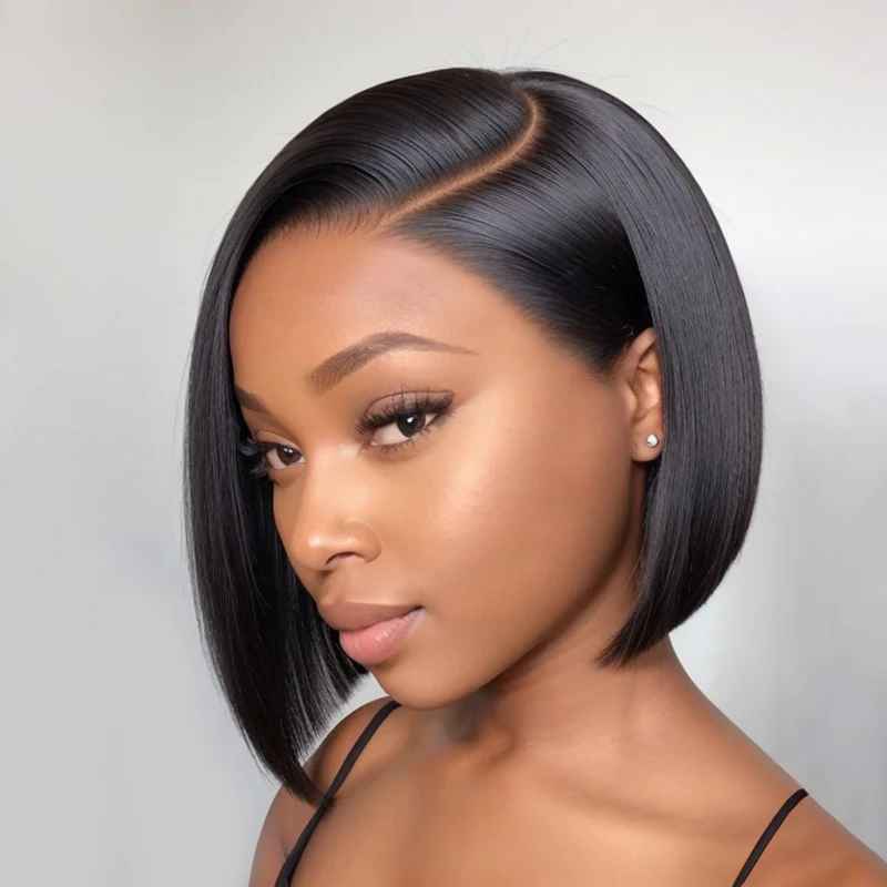 {Super Sale} Upgrade Pre Cut Straight Bob 6X5/13x4 HD Lace Glueless Wear Go Closure Wig With Pre-plucked Edges