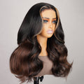 (Super Deal)Highlight Balayage With #4 Chestnut Brown Colored Loose Wavy Wig 5x6 Glueless Lace Front Wigs