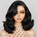 {Super Sale} Megalook Limited Design #4 Chocolate Brown Pre Cut Glueless 5x6 Lace Closure Bob Wig