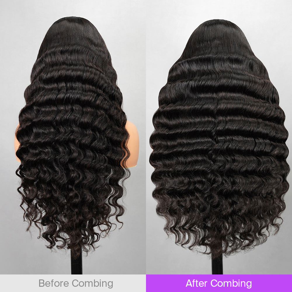 13x6 Transparent Lace Front Wig Loose Deep Wave Transaprent Lace Pre Plucked Human Hair Wig