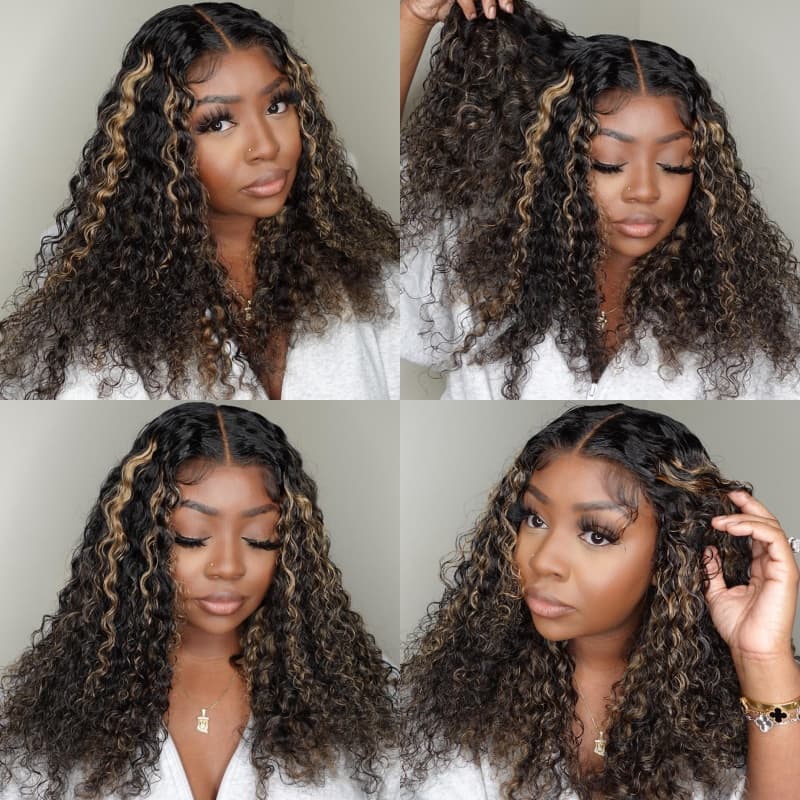 16-32inch Balayage Highlight Hair 13x4 Transparent Lace Front Human Hair Wigs Pre Plucked Honey Blonde Brown Wigs With Baby Hair