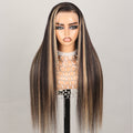 16-32inch Balayage Highlight Hair 13x4 Transparent Lace Front Human Hair Wigs Pre Plucked Honey Blonde Brown Wigs With Baby Hair
