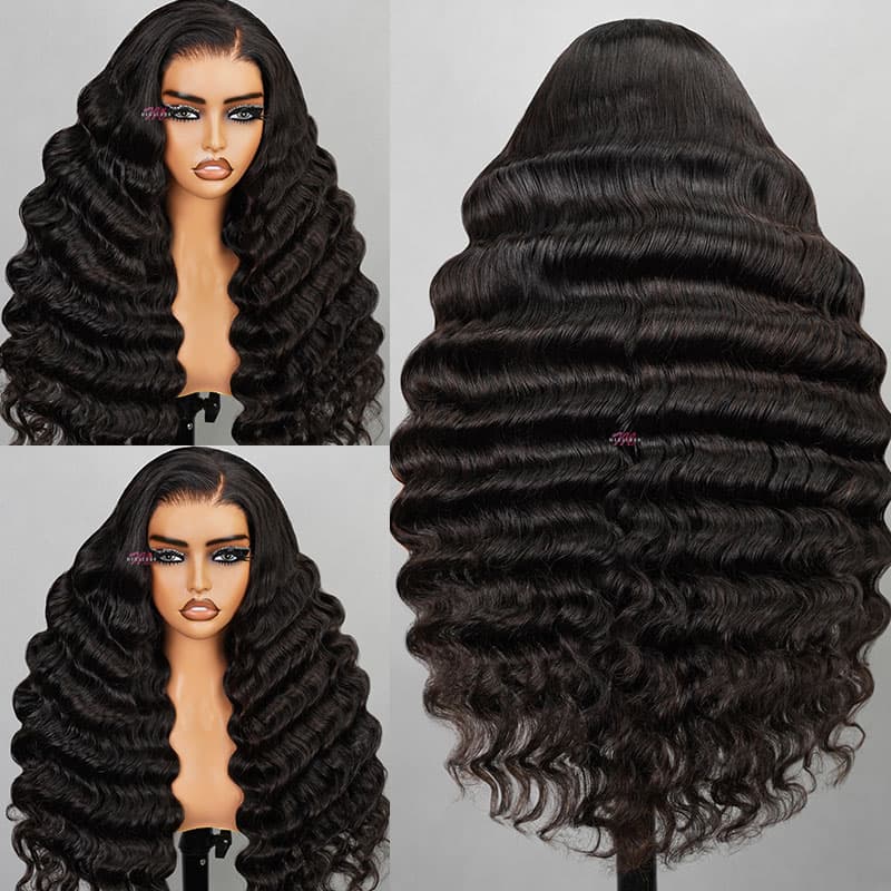 13x6 Transparent Lace Front Wig Loose Deep Wave Transaprent Lace Pre Plucked Human Hair Wig