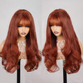 #33 Maple Reddish Brown 5x5 Closure Wig Human Hair Mermaid Wig With Bangs With HD Transparent Lace