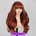 #33 Maple Reddish Brown 5x5 Closure Wig Human Hair Mermaid Wig With Bangs With HD Transparent Lace