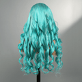 Megalook New Bluish Green Wig Straight/Wavy Side Part Wig For Black Woman Lace Frontal Human Hair Wigs