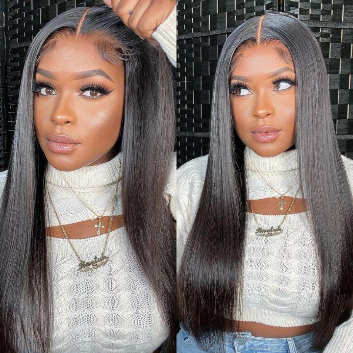 Upgrade Pre Cut 6X5 Lace Glueless Straight HD Lace Wear Go Closure Wig With Pre-plucked Edges Vietnamese Hair