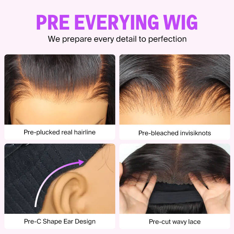 Glueless 10x6 Parting Max HD Lace Wig Pre Bleached Tiny Knots Body Wave Wig(No Code Needed)