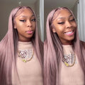 Megalook Ash Purple 6x5 Pre-Cut Glueless & 13x4 Lace Front Wigs Rose Gold Hair Color Frontal Wigs Human Hair
