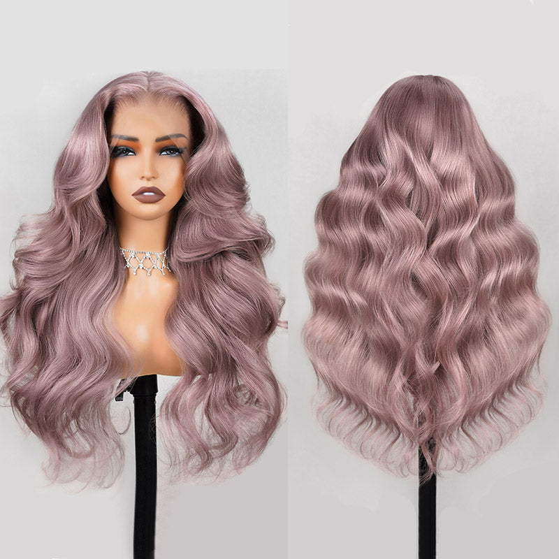 Megalook Ash Purple 6x5 Pre-Cut Glueless & 13x4 Lace Front Wigs Rose Gold Hair Color Frontal Wigs Human Hair