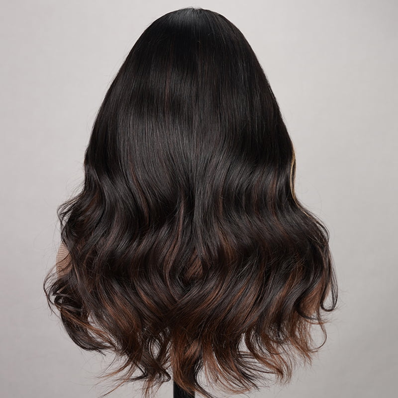 (Super Deal)Highlight Balayage With #4 Chestnut Brown Colored Loose Wavy Wig 5x6 Glueless Lace Front Wigs