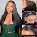 Upgrade 13x4 Crystal Hd Lace Front Human Hair Wigs Straight Hair HD Invisible Lace Wigs