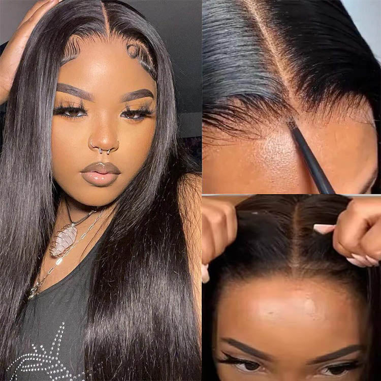 Upgrade Pre Cut 6X5 Lace Glueless Straight HD Lace Wear Go Closure Wig With Pre-plucked Edges Vietnamese Hair