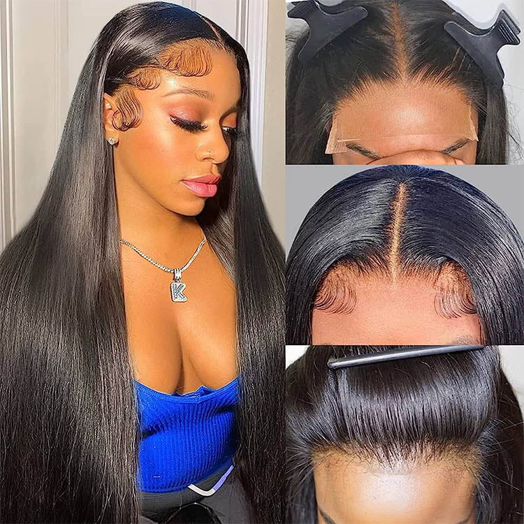 Upgrade 13x4 Crystal Hd Lace Front Human Hair Wigs Straight Hair HD Invisible Lace Wigs
