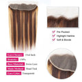 P4/27 Highlight Human Hair 3Bundles With Transaprent Lace Frontal 30 inch Hair Bundles With Frontal Preplucked With Baby Hair